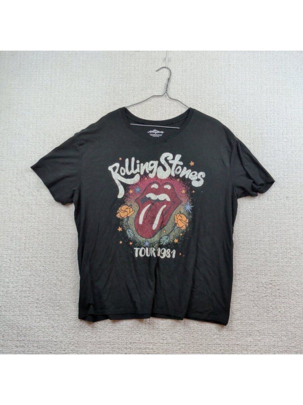 The Rolling Stone North American Tour 1981 Bravado Distressed T Shirt Men Sz 2XL